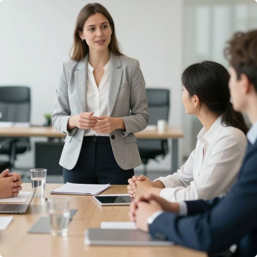 FRAU IM MEETING